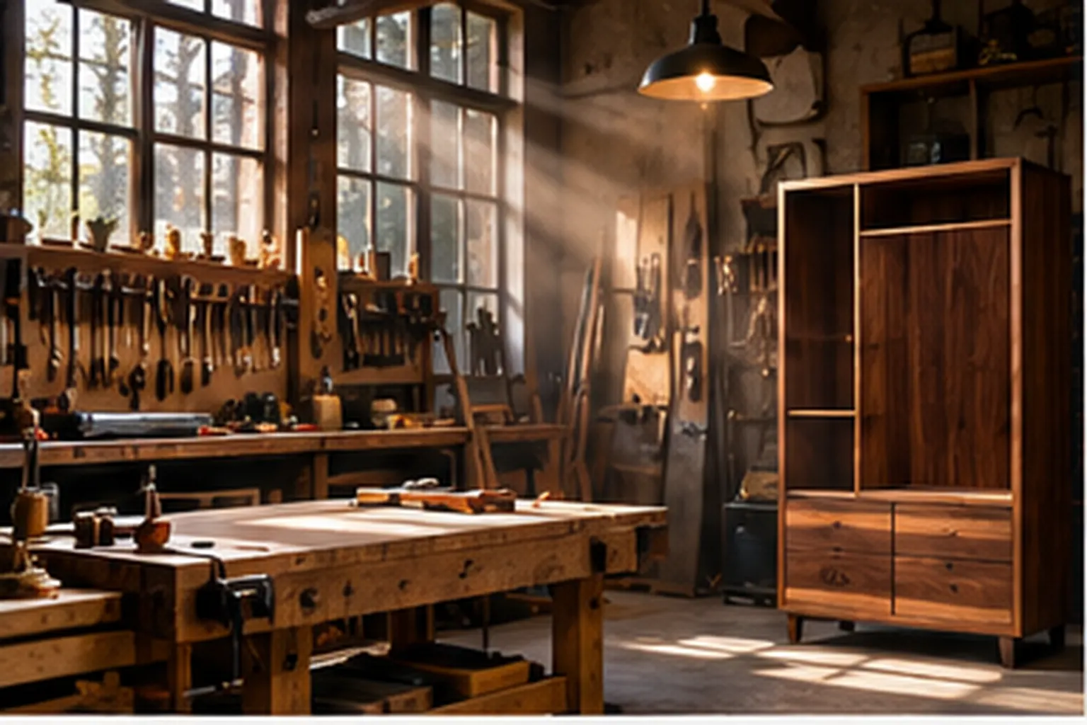 Werkstatt im Abendlicht